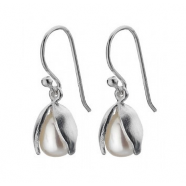 Snowdrop Earrings with a Freshwater Pearl